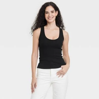 top Women's Slim Fit Ribbed Tank Top Universal Thread Target $8.5