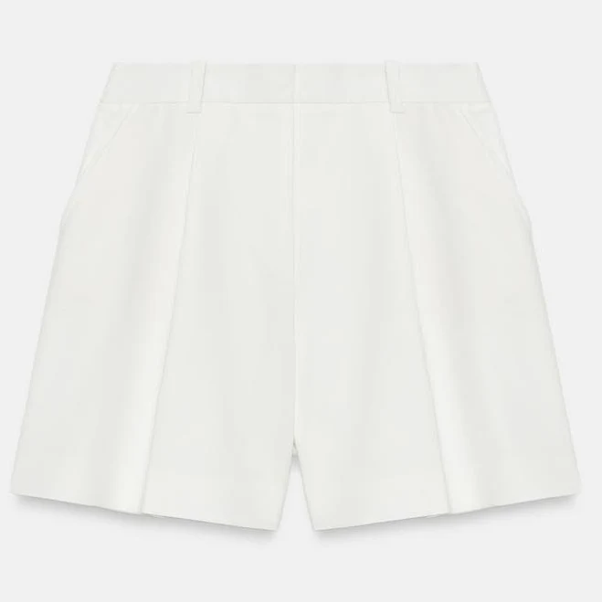 bottoms Zara High-Waisted Pleated Shorts Zara USA $45.9