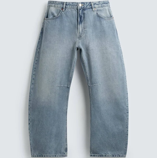 jeans Zara Men's Relaxed Barrel Fit Jeans Zara USA $79.9