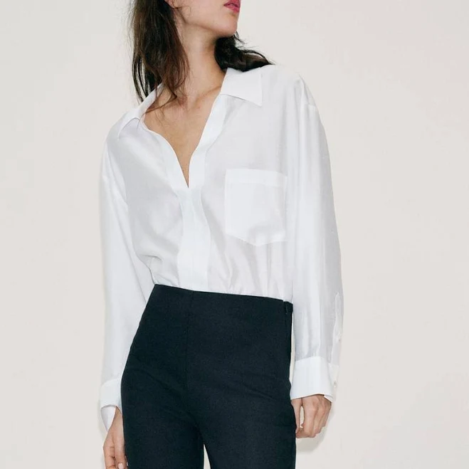 shirt Zara Oversized Satin Shirt Zara USA $49.9