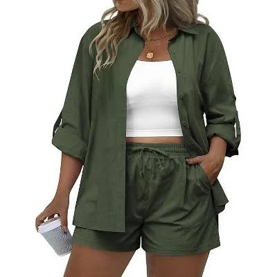 co-ord set Zeagoo Women's Cotton Linen 2 Piece Tracksuit Target $29.99