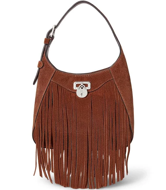 Ralph Lauren Tanner Small Suede Fringe Shoulder Bag