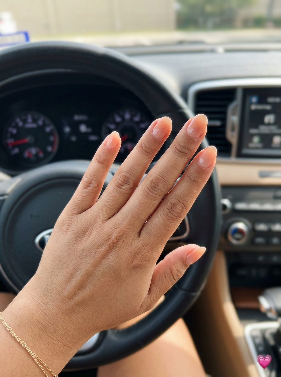 Sun-Kissed Peach Ombre Short Oval Summer Nails 2026 Short oval summer nails 2026 with a sun-kissed peach ombre, perfect for daily wear and work.