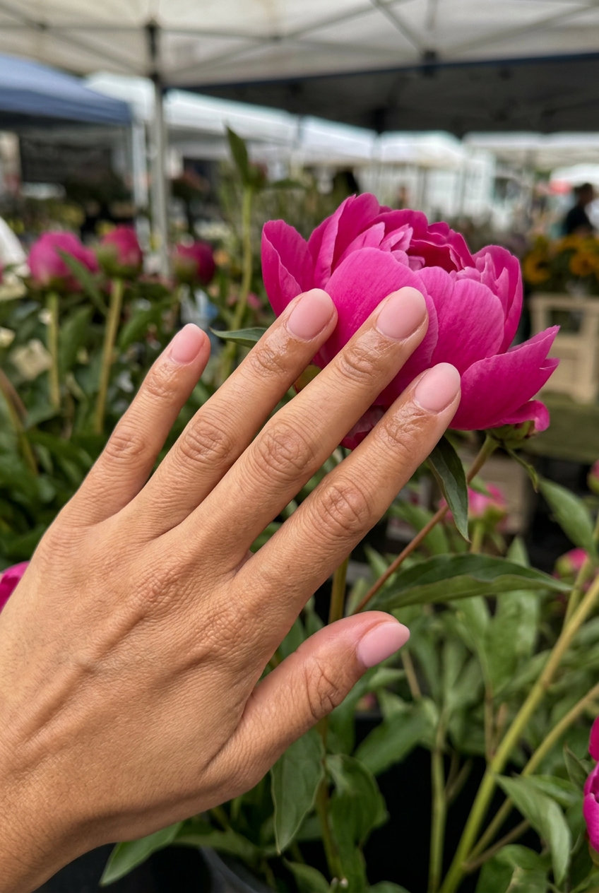 Short round summer nails 2026: Velvet pink sheer luxury finish for date night.