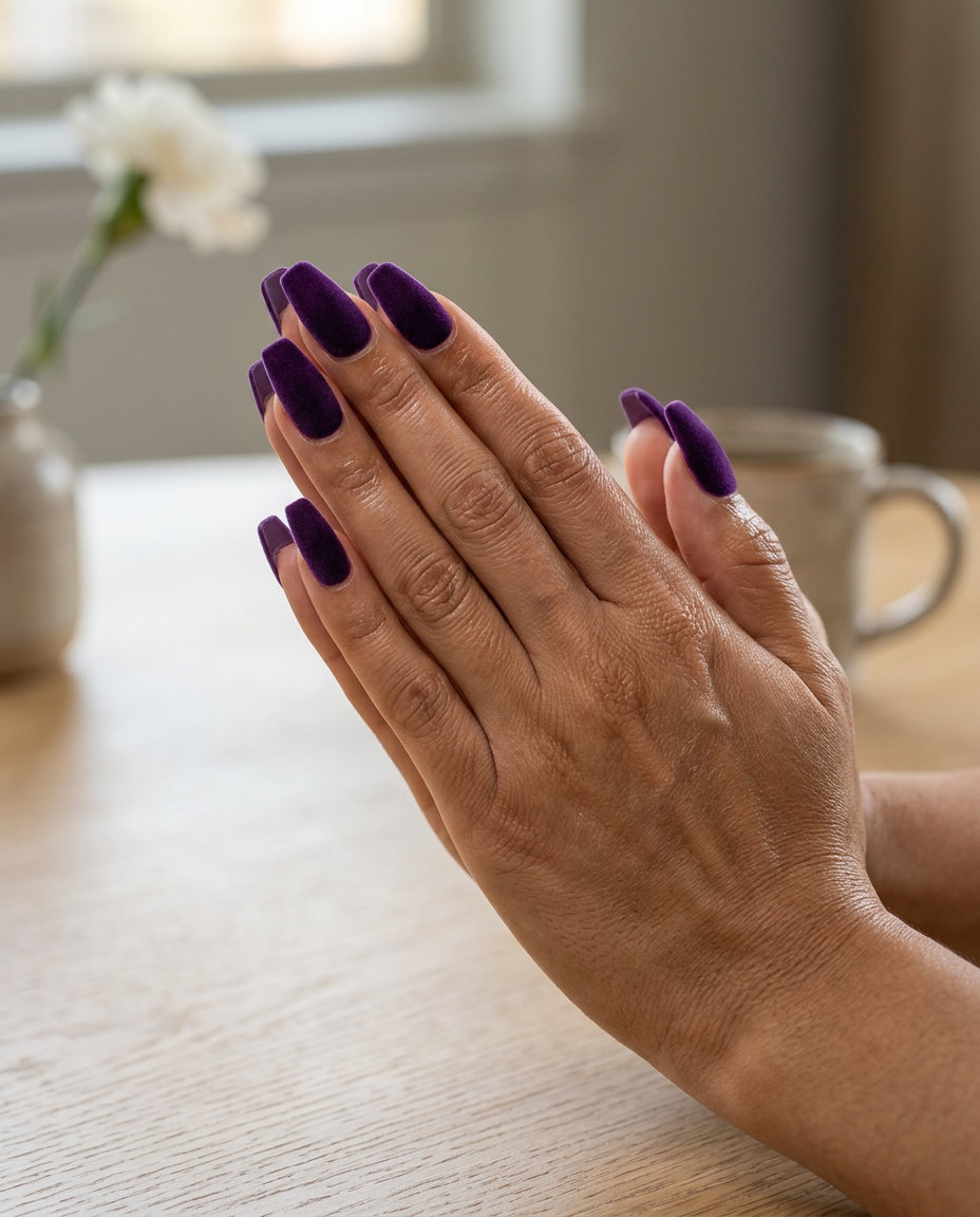 Lavender Velvet Matte Nails 2026: Chic & Sophisticated Lavender matte velvet nails for summer colorful nails designs 2026, ideal for daily wear and work.