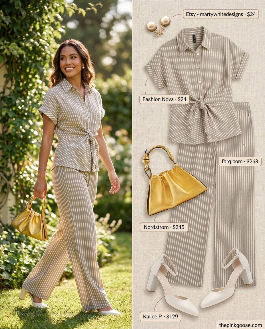 Feminine blush pink linen co-ord set for women, ideal for garden parties and summer weddings in 2026.