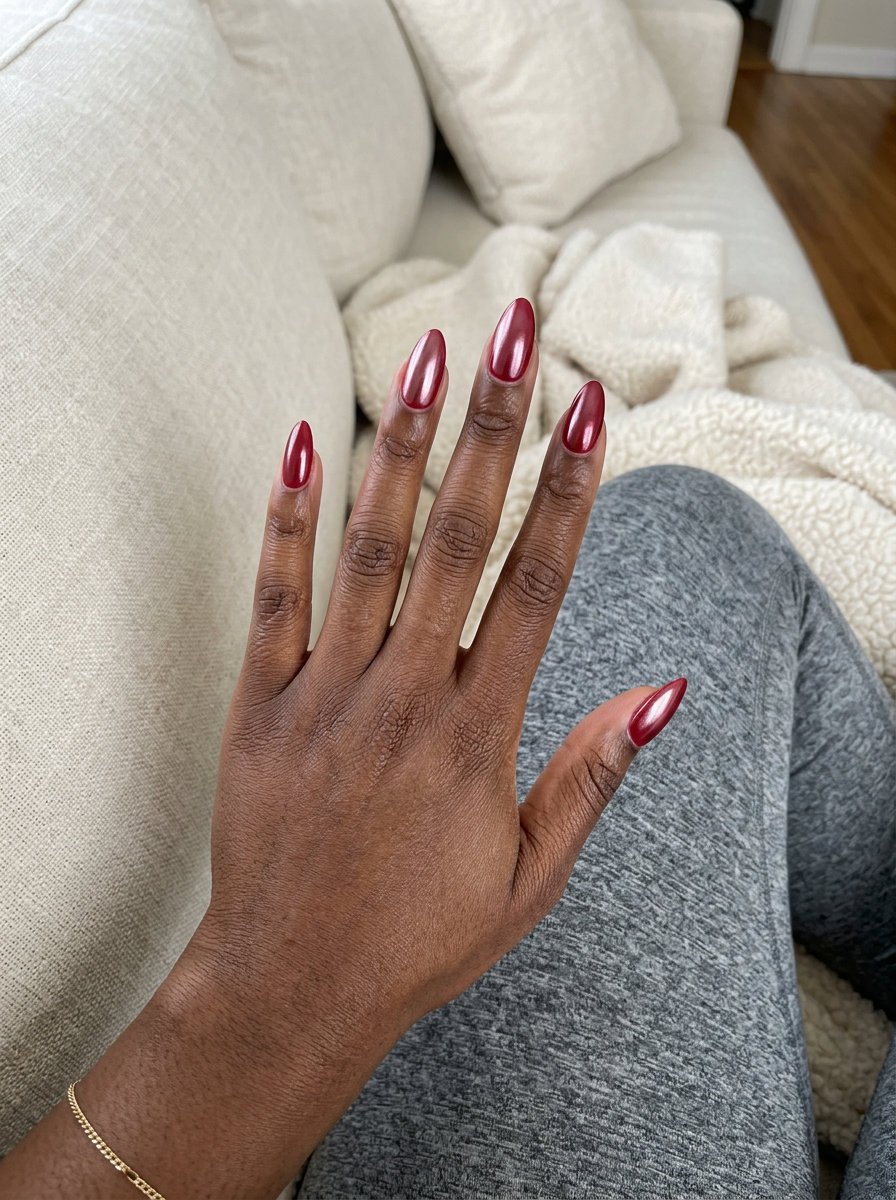 Sultry cherry coke almond glaze nails for summer 2026, ideal for date nights and parties.