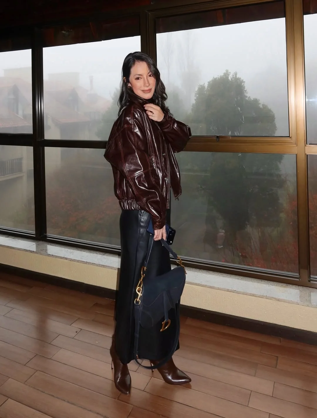 autumn casual work outfits for women 2026 Chocolate Leather Brings Modern Autumn Energy