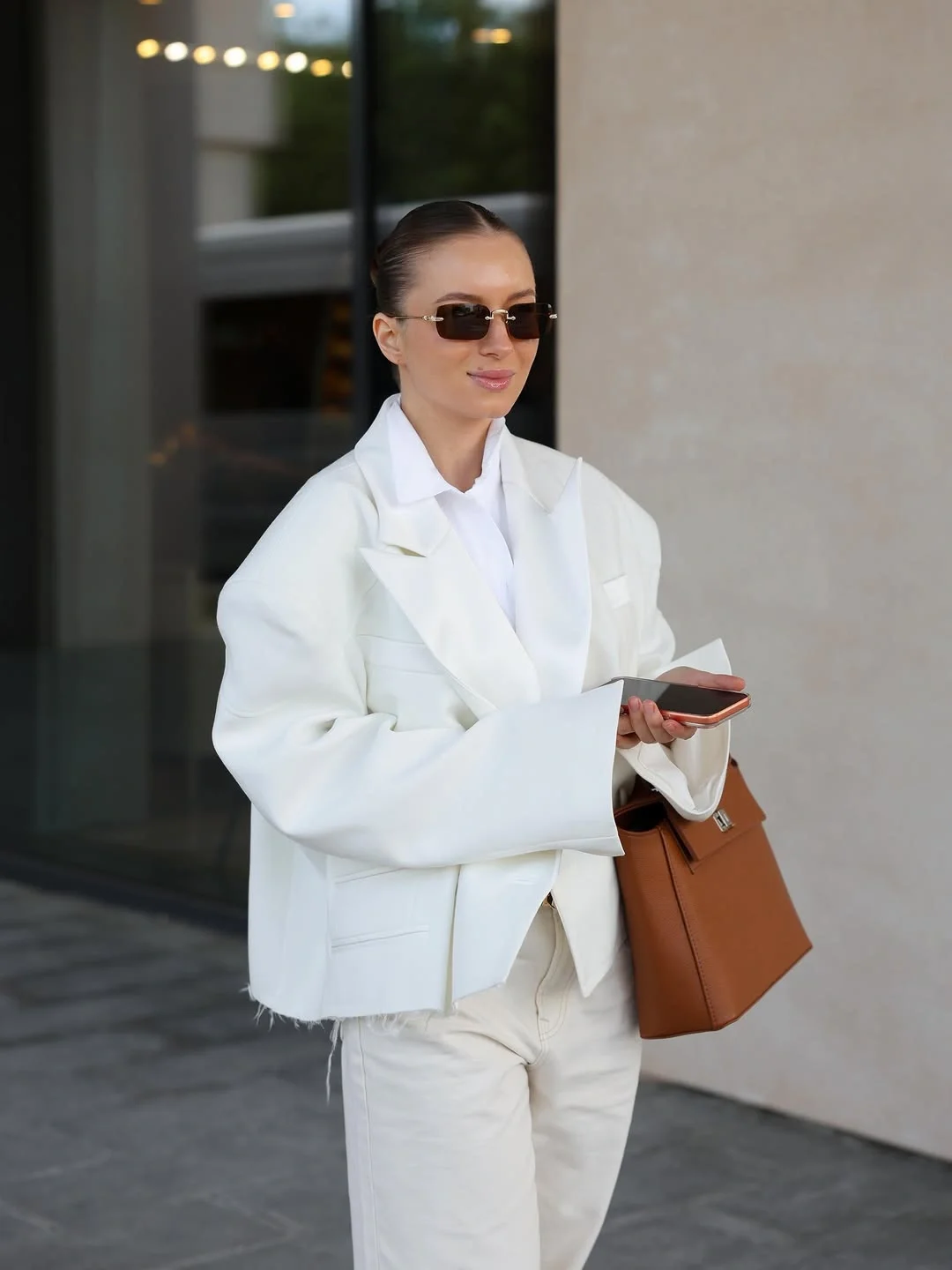 autumn casual work outfits for women 2026 Modern Monochrome with a Structured White Blazer