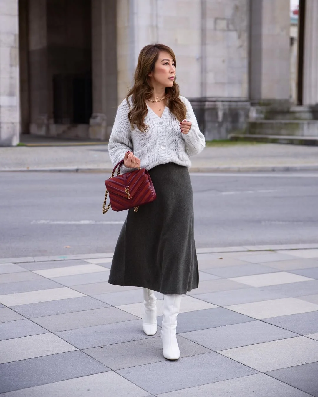 boho chic fall outfits for work 2026 Elegant Knitwear and Midi Skirts for Corporate Autumn Dressing