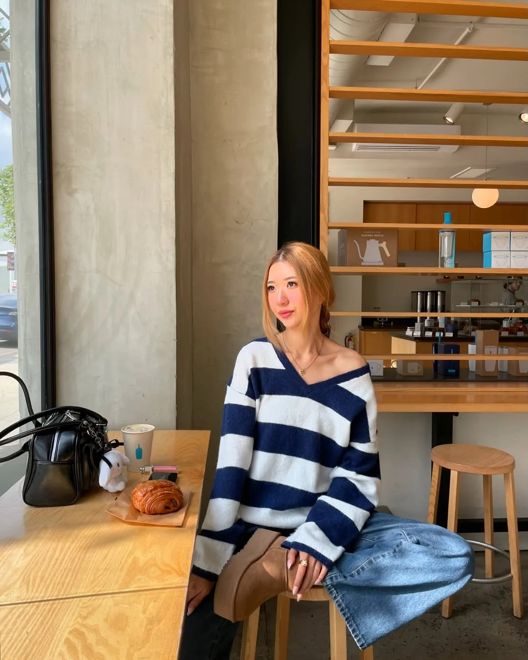 boho chic fall outfits for work 2026 Striped Knitwear and Relaxed Denim for Slow Office Mornings