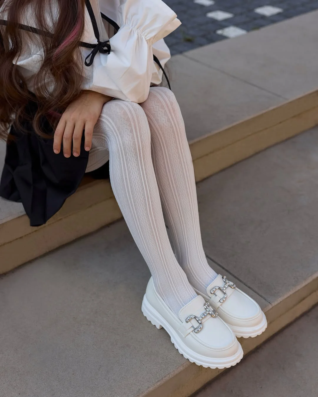 casual fall outfits with tights 2026 Preppy White Tights For a Fresh Fall Update