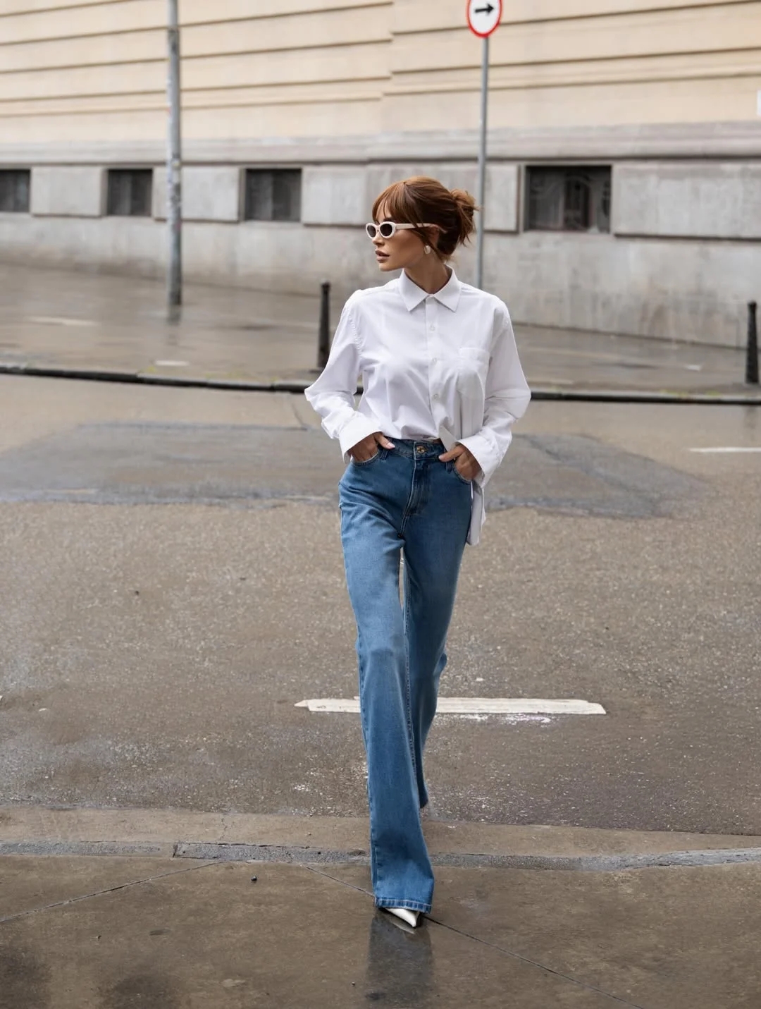 chic fall fashion for women over 40 2026 The White Shirt And Jeans Formula Never Fails
