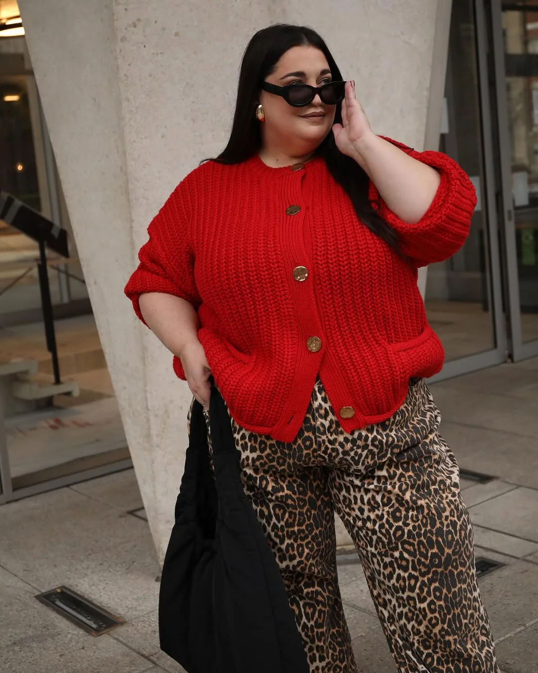 chic fall outfits for plus size women 2026 Bold Knitwear and Leopard Print Confidence