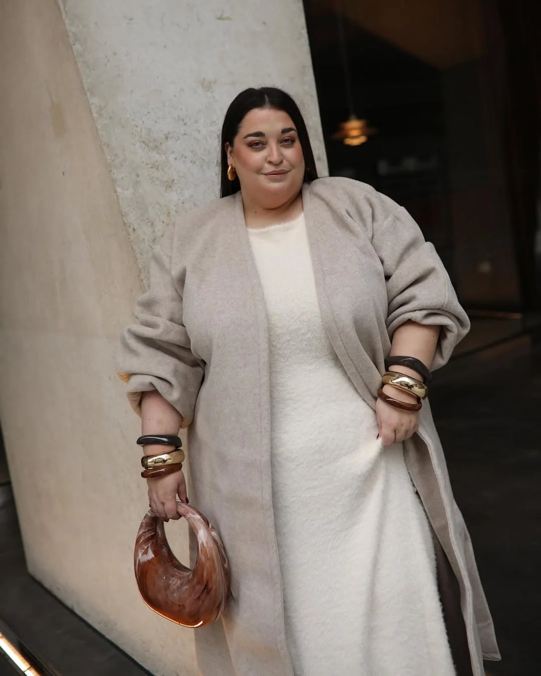 chic fall outfits for plus size women 2026 Quiet Luxury in Soft Neutral Layers