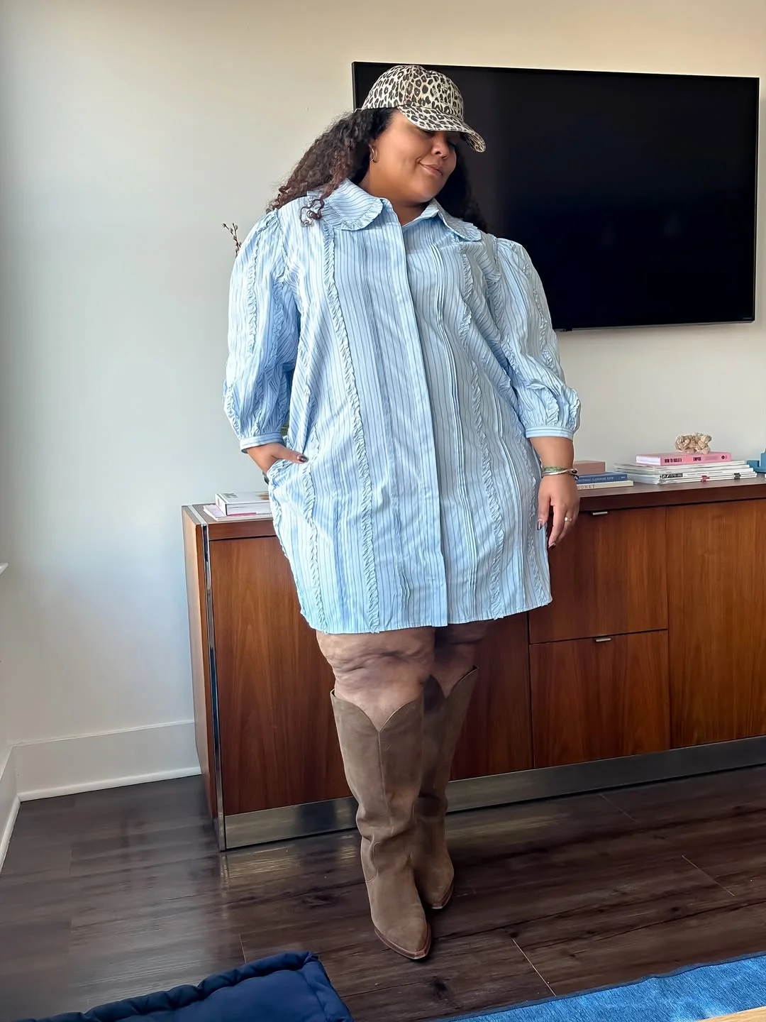 chic fall outfits for plus size women 2026 Western Boots and Modern Shirt Dress Styling