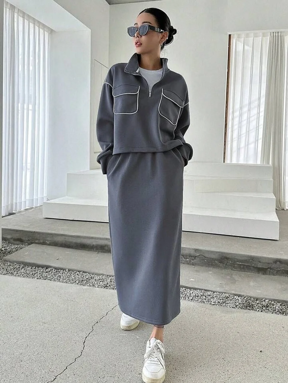 chic fall travel wardrobe for women 2026 Relaxed Monochrome Sets for Effortless Exploration