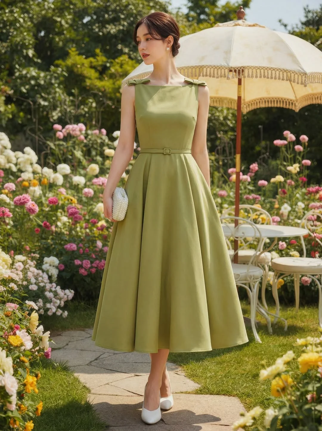 chic fall wedding guest dress 2026 Soft Green Romance for Garden Wedding Moments