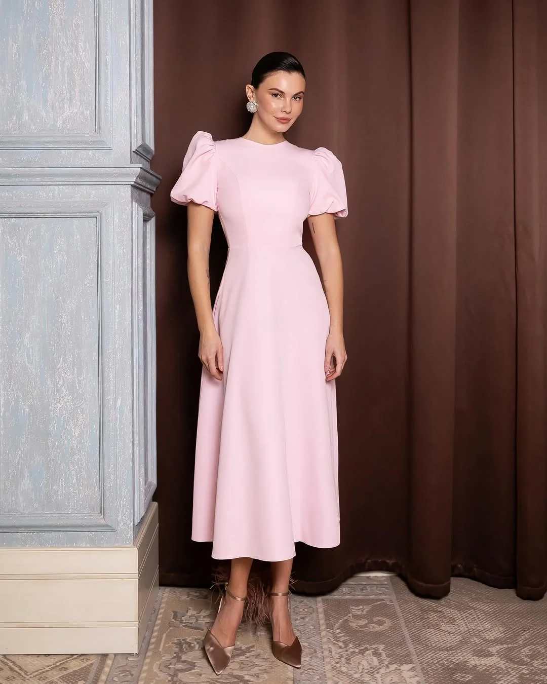 chic fall wedding guest dress 2026 Soft Pink Sleeves with Timeless Appeal