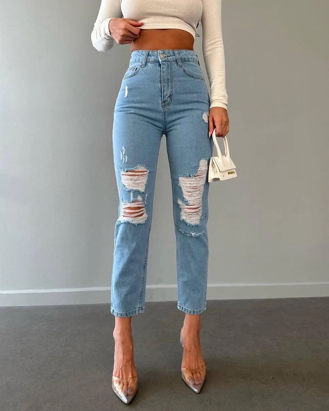 comfy mom outfits fall aesthetic 2026 Distressed Denim That Keeps Weekend Style Playful