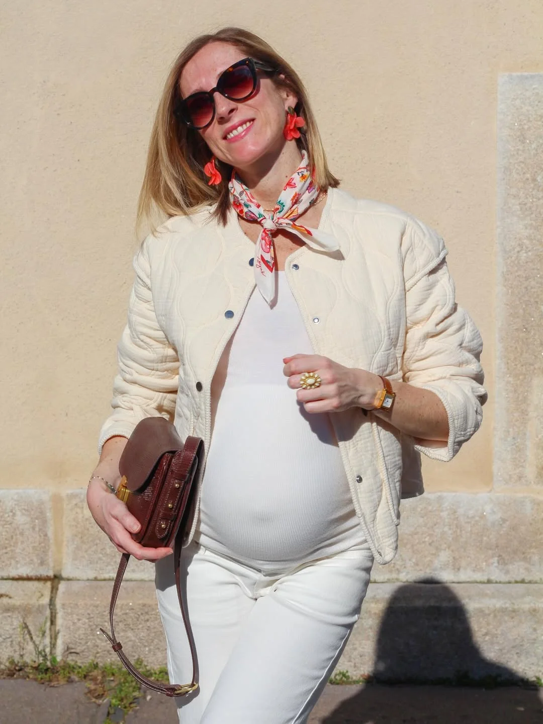 comfy pregnancy outfits for fall 2026 Quilted Layers With Feminine Accessories