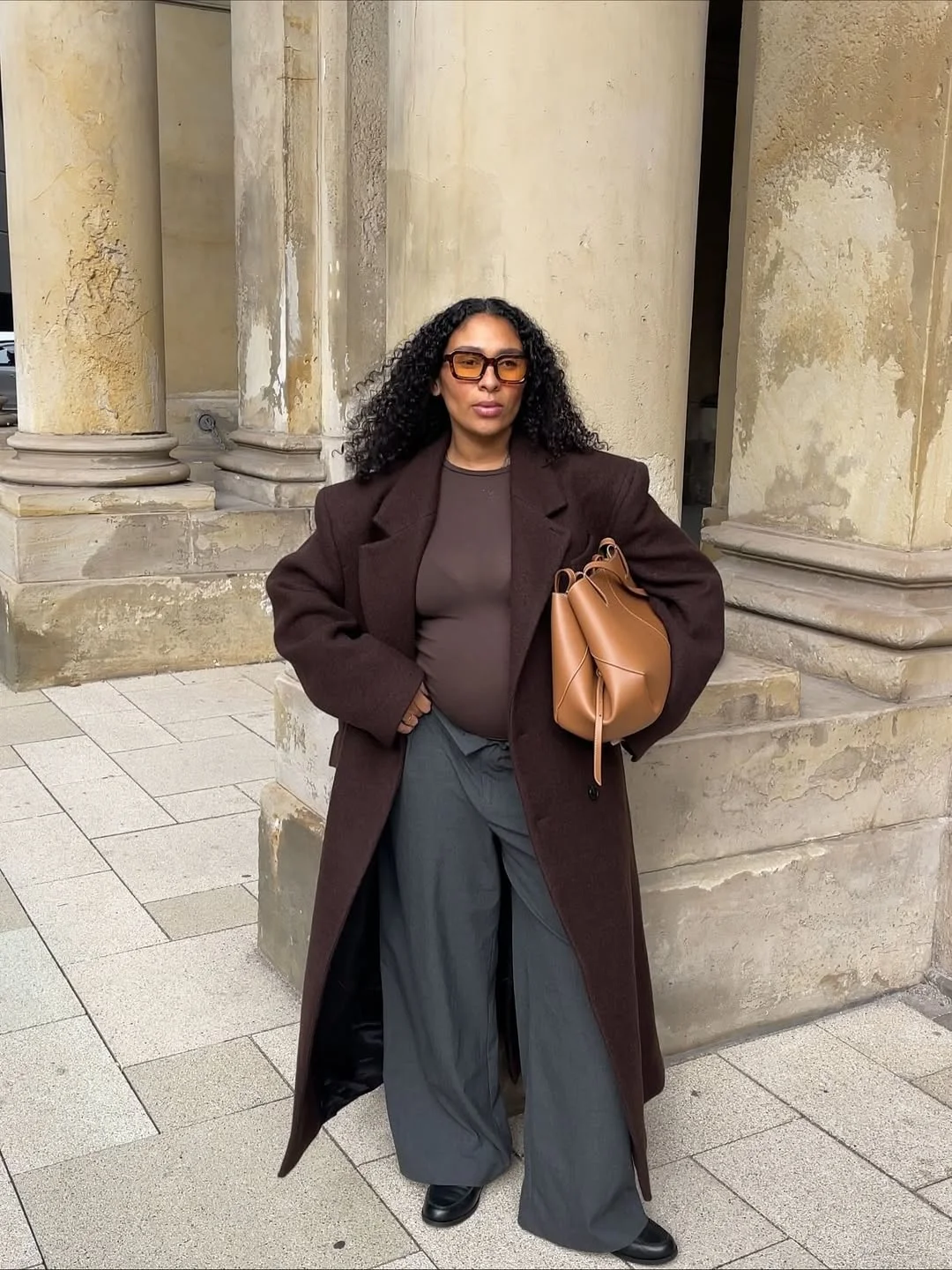 comfy pregnancy outfits for fall 2026 Soft Tailoring With Relaxed Wide Leg Pants