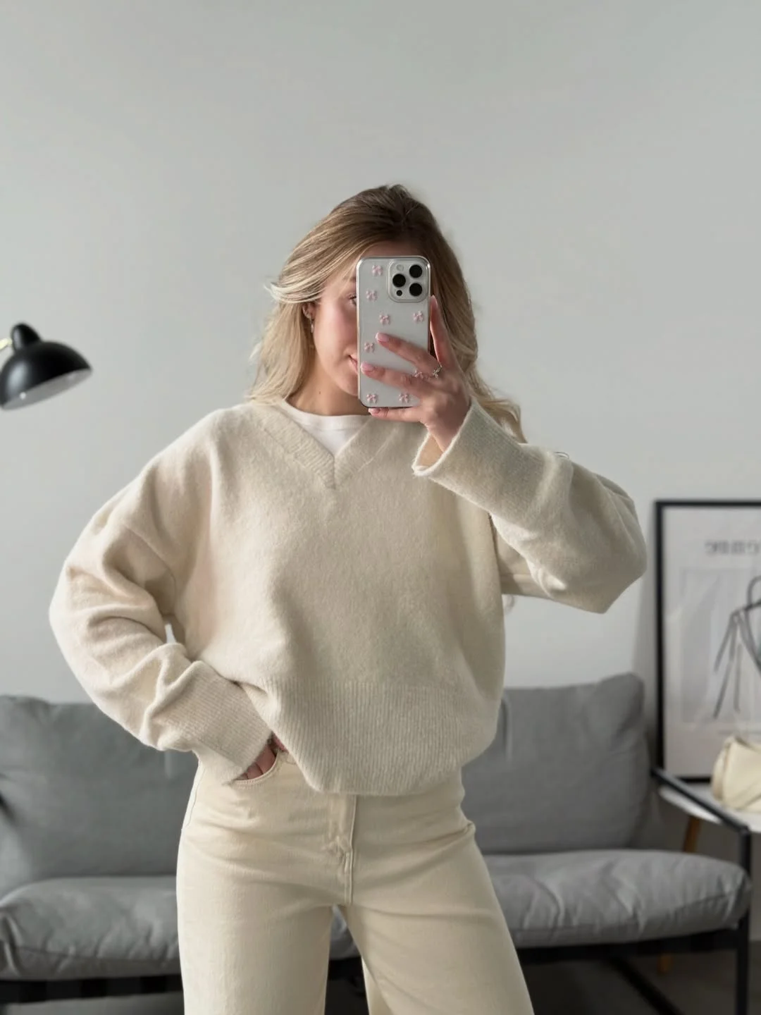 cozy fall outfits with sweater 2026 Soft Monochrome in Cream Tones