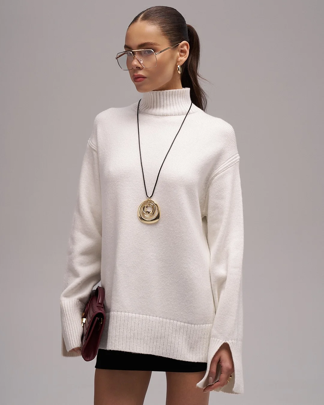 cozy fall outfits with sweater 2026 Minimalist White Sweater with Modern Elegance