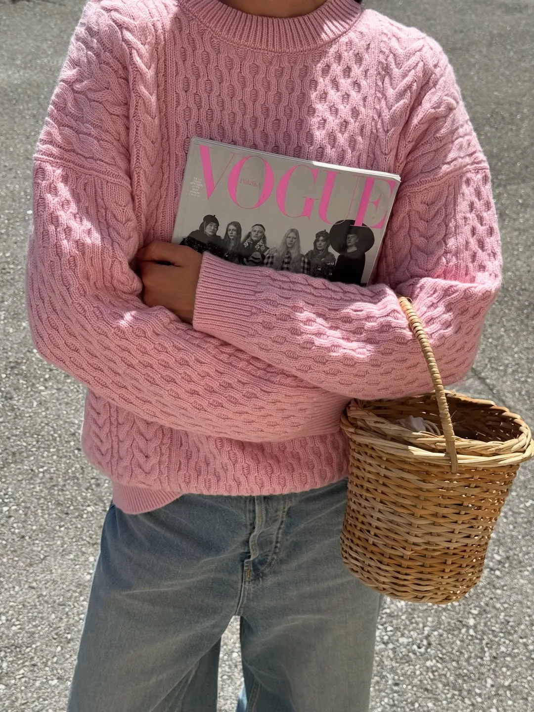 cozy fall outfits with sweater 2026 Soft Pink Cable Knit for Everyday Comfort