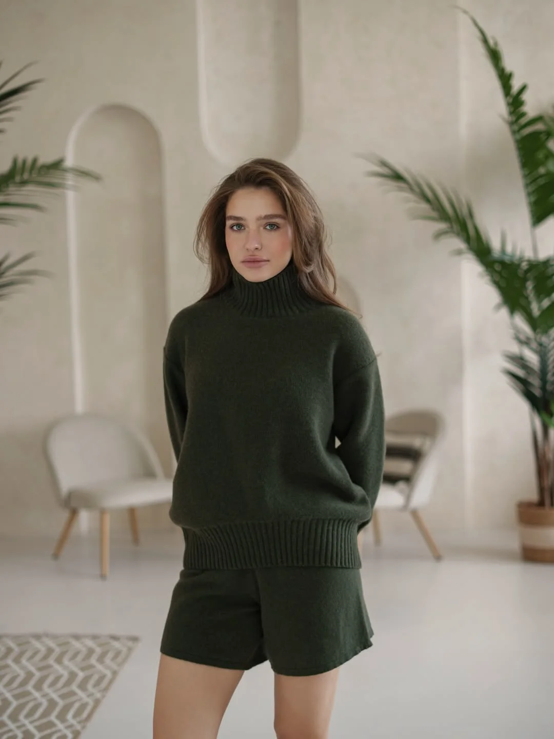 cozy fall outfits with sweater 2026 Dark Green Knitwear for Quiet Luxury Days