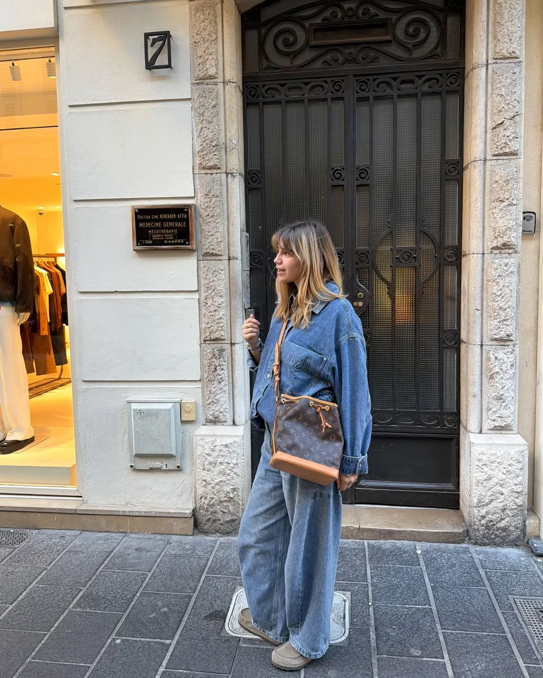 cute fall outfits with jeans and sneakers 2026 Double Denim Gets a Relaxed Update