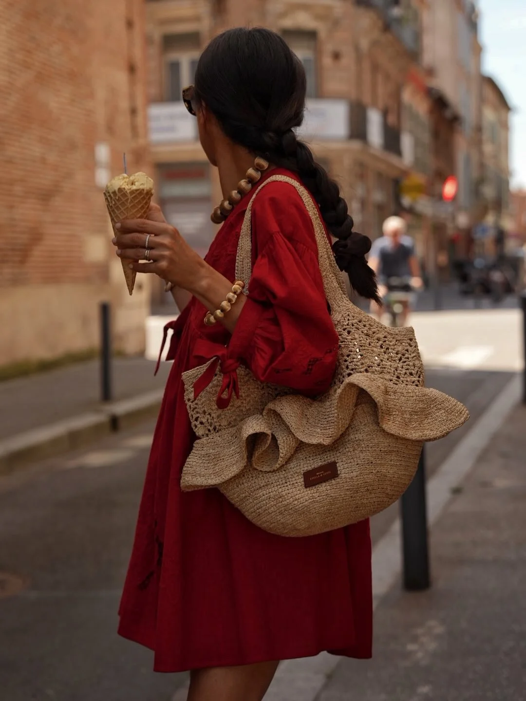 cute summer to fall outfits 2026 Bold Red Dress with Vacation Energy