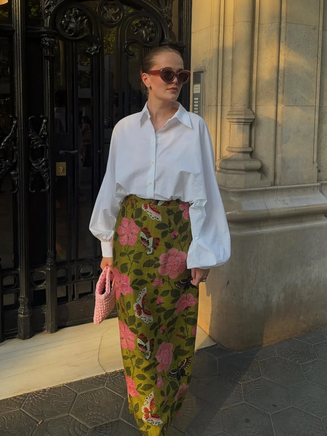 elegant fall office outfits for women 2026 Floral Pencil Skirt Styling with Creative Office Charm