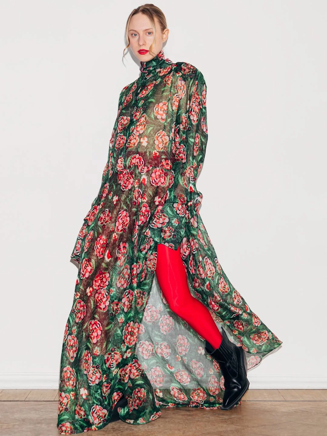 fall club outfits for women 2026 Floral Sheer Layers with an Artistic Edge