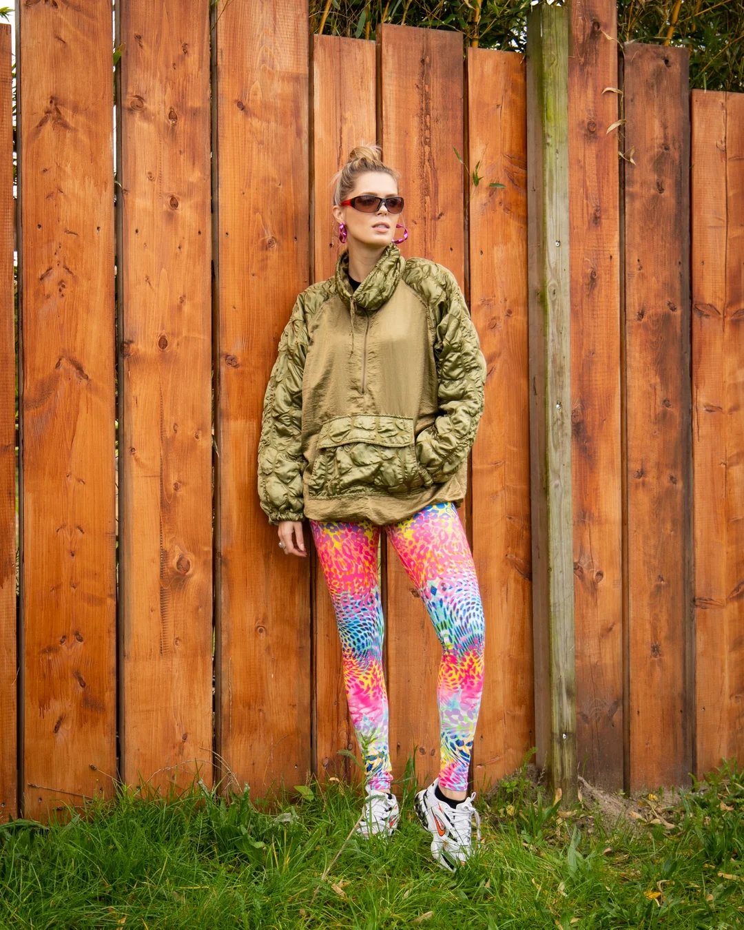 fall festival outfits for women 2026 Bold Printed Leggings And Utility Outerwear