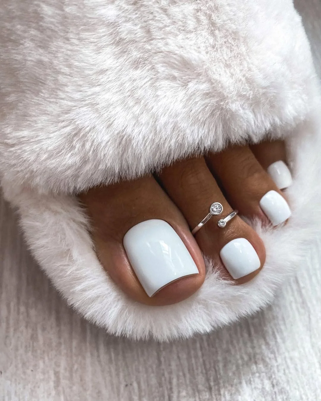 june pedicure ideas 2026 Crisp White Pedicure That Never Goes Out of Style