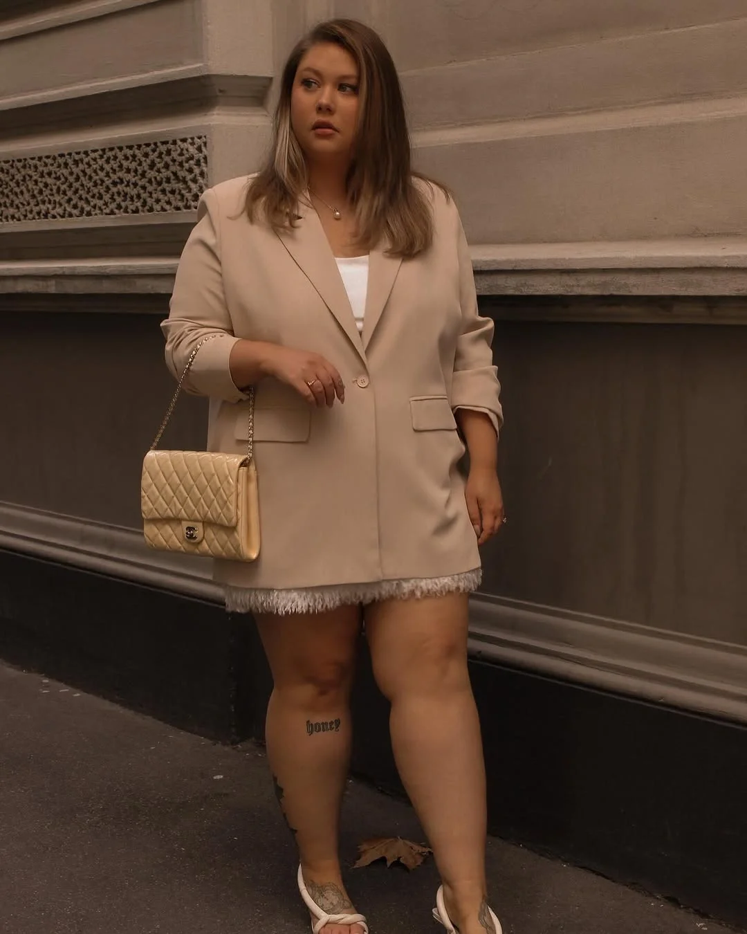 midsize fall fashion outfits 2026 Neutral Tailoring With Soft Feminine Details