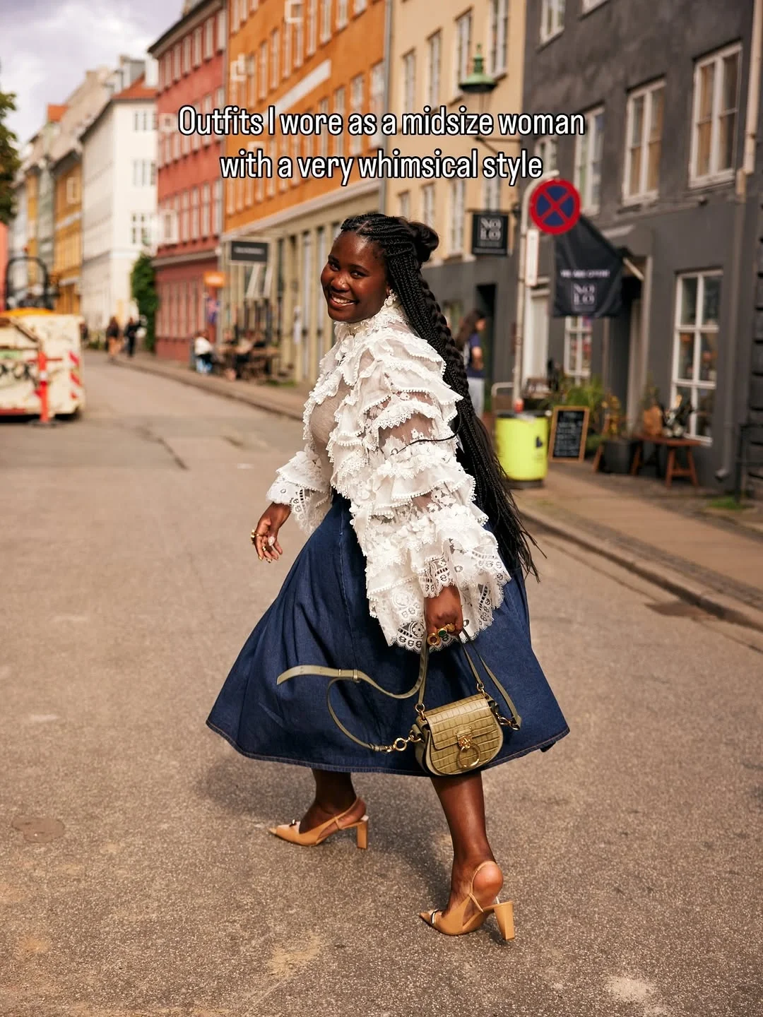 midsize fall fashion outfits 2026 Romantic Ruffles Meet Everyday Denim