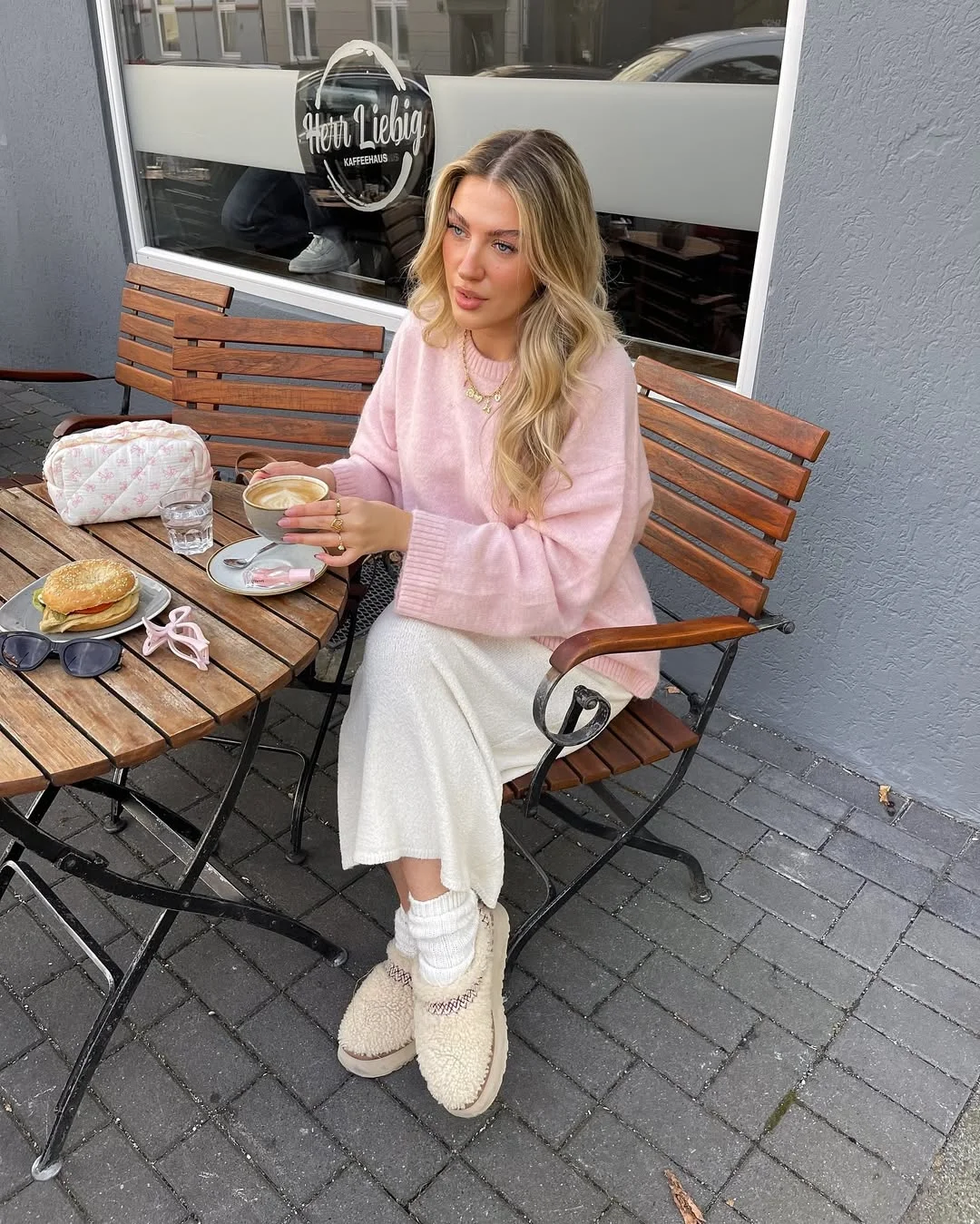 modern cozy chic fall outfits for 2026 Soft Pink Knitwear That Makes Fall Feel Lighter