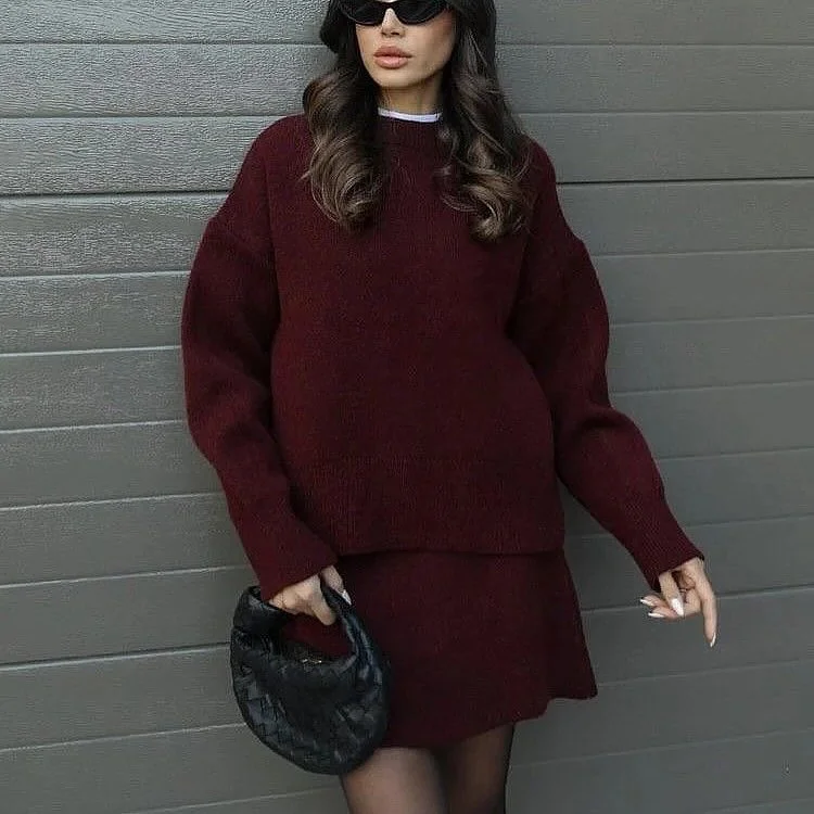 modern cozy chic fall outfits for 2026 The Elevated Burgundy Knit Set That Feels Instantly Luxurious