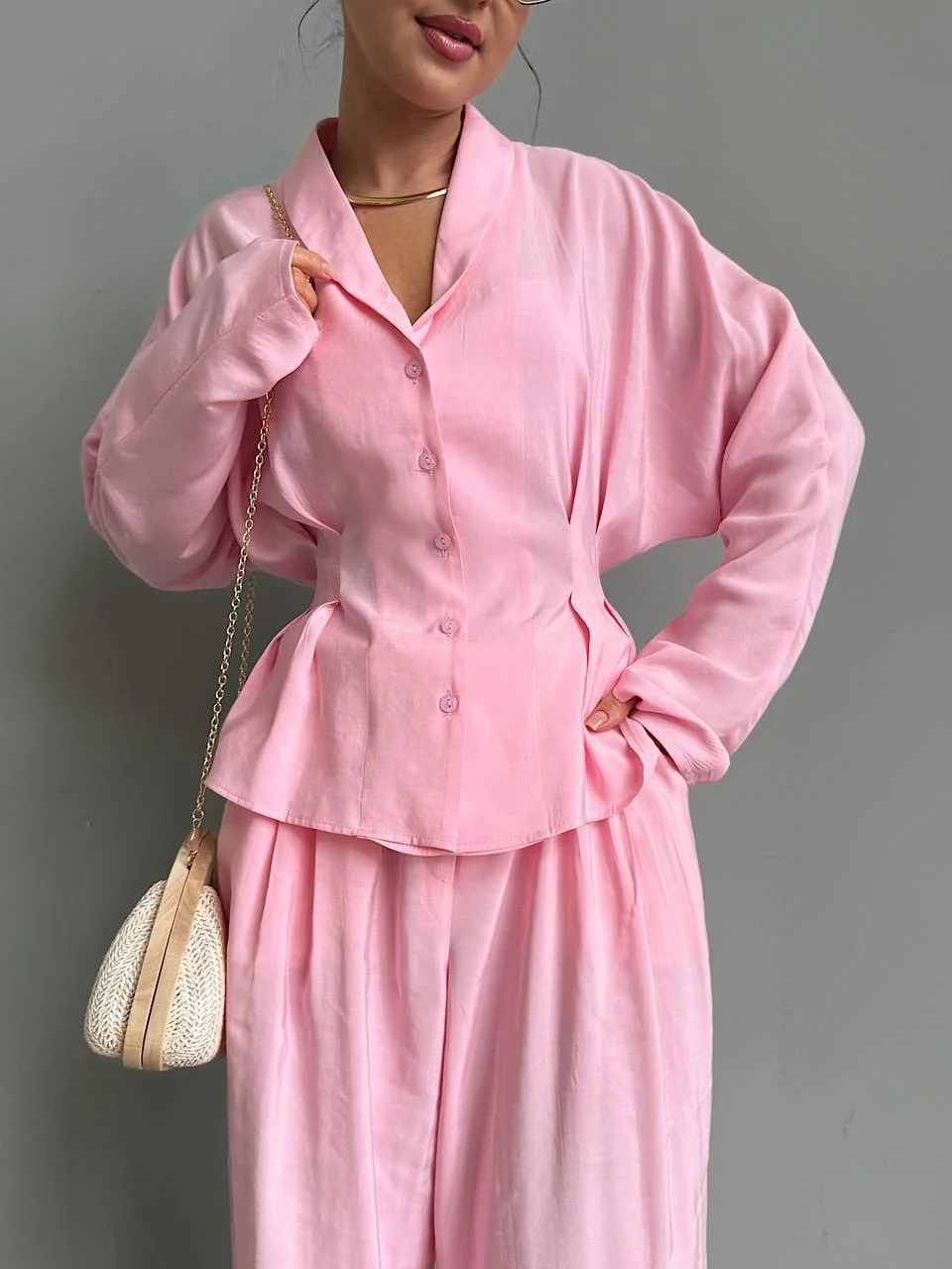 modern cozy chic fall outfits for 2026 Soft Pink Tailoring That Brightens Gray Fall Days