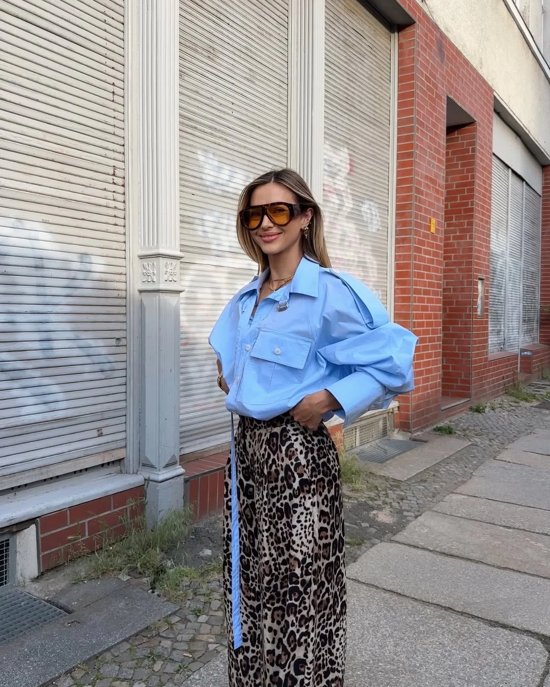 modern cozy chic fall outfits for 2026 Bold Blue and Leopard Print With Fashion Forward Energy