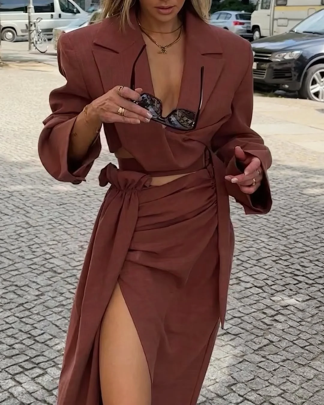 modern fall outfits for women in 30s style 2026 Chocolate Draping With Modern Tailoring