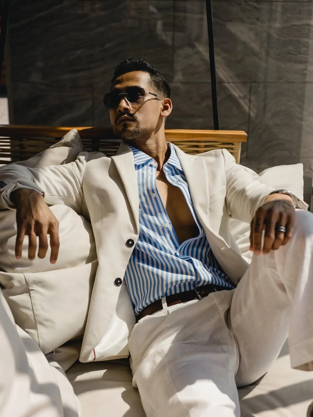 modern fall outfits ideas for men 2026 Relaxed Resort Tailoring for Warm Fall Days