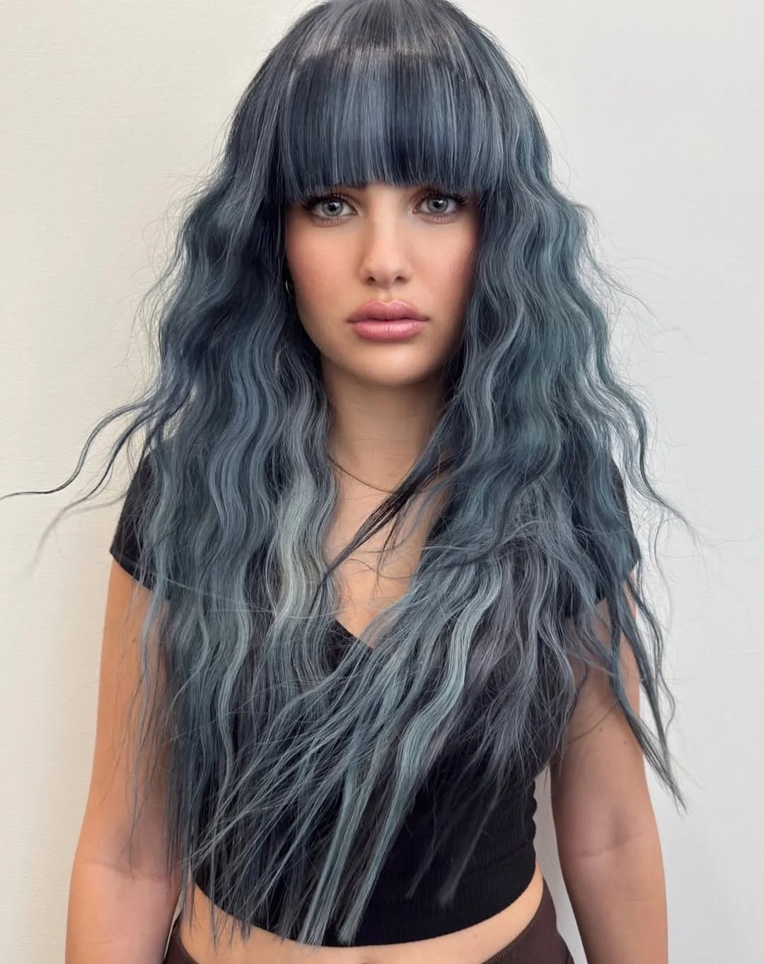 modern july hair colour ideas 2026 Stormy Blue Gray Dimension