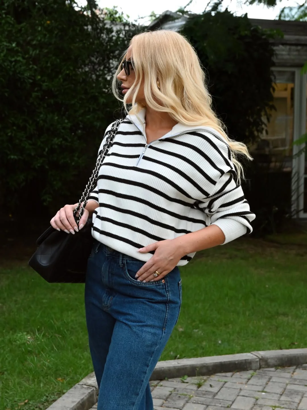 must have fall outfits 2026 Striped Knit and Denim That Never Misses