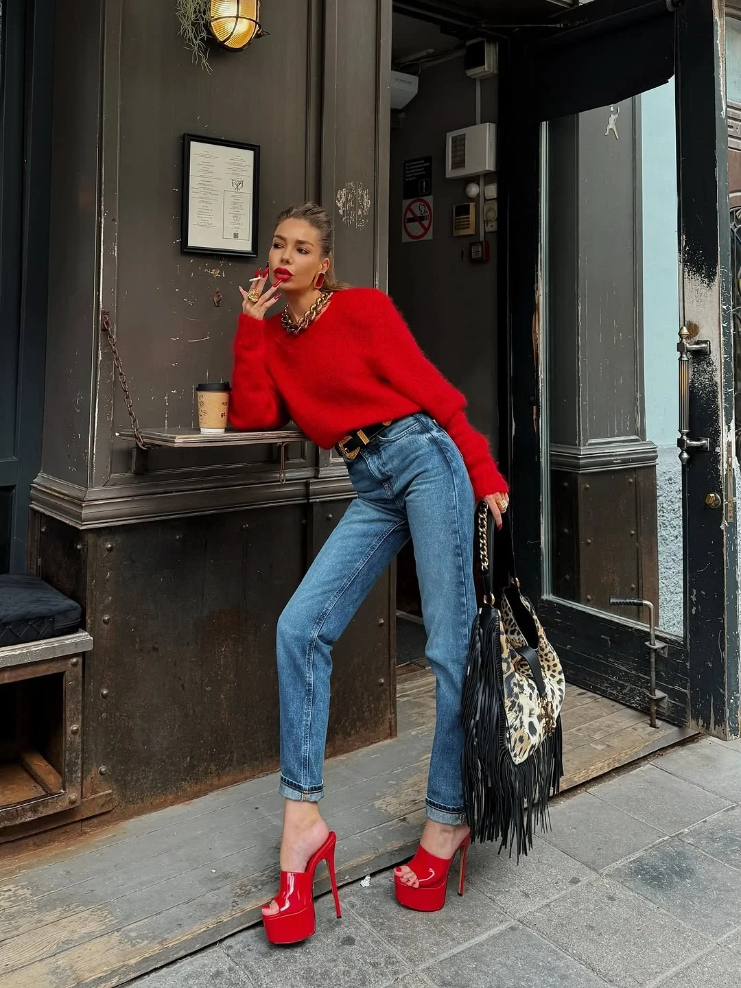 nice fall outfits for dinner 2026 Bold Red Knitwear For A Statement Dinner Look