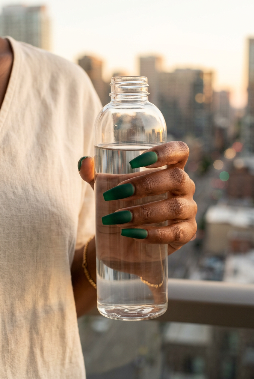 Elegant emerald green matte nails for summer nails for brown skin tone 2026, ideal for business casual.