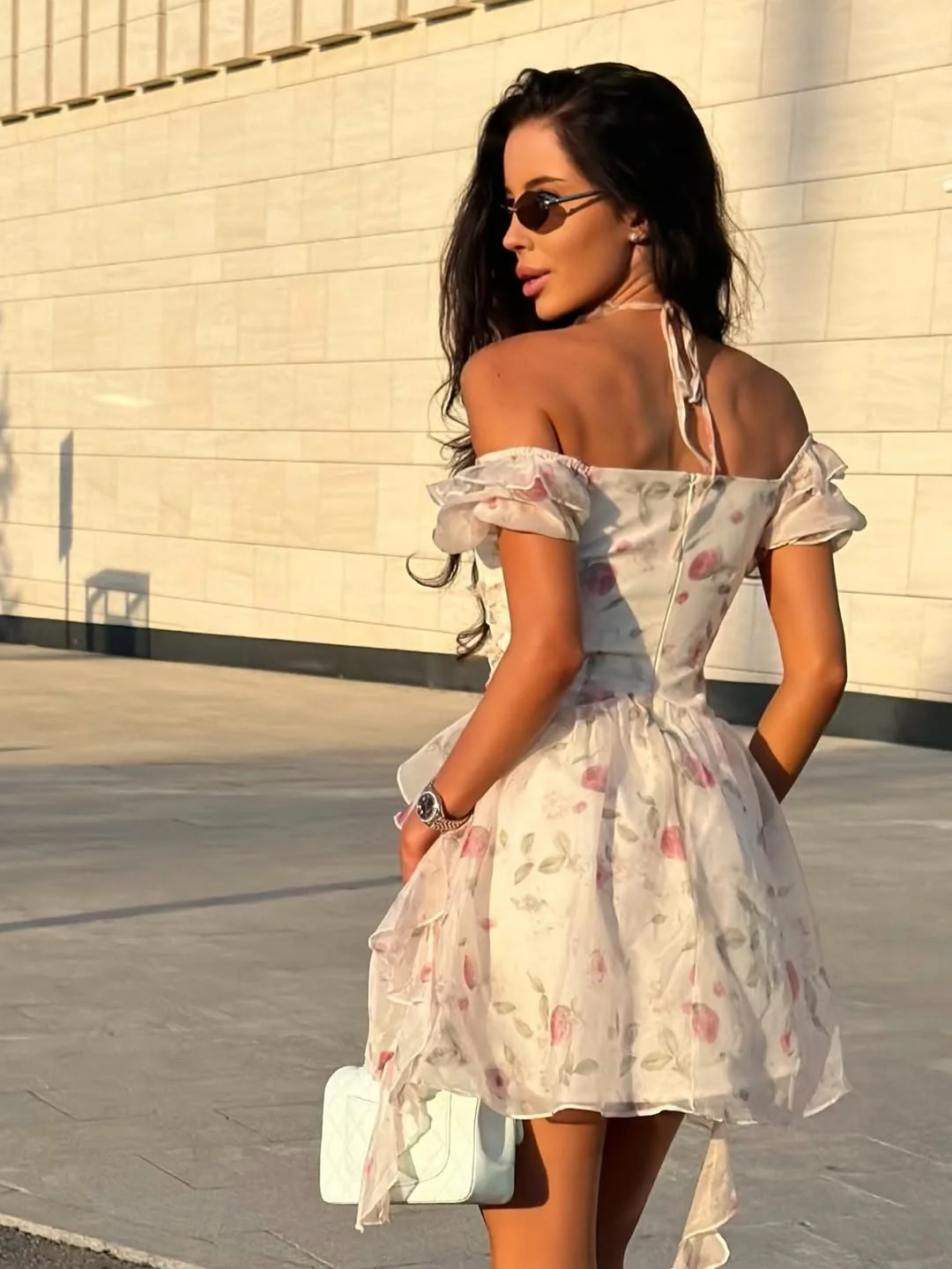 stylish early summer outfits 2026 Romantic Floral Mini Dresses for Golden Evenings
