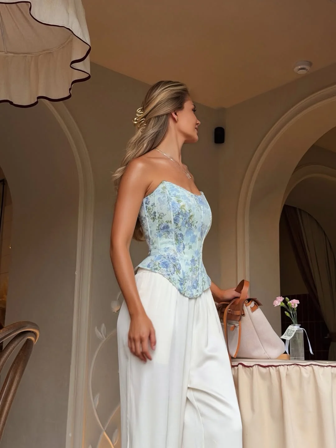 stylish early summer outfits 2026 Romantic Corset Tops Meet Relaxed Tailoring